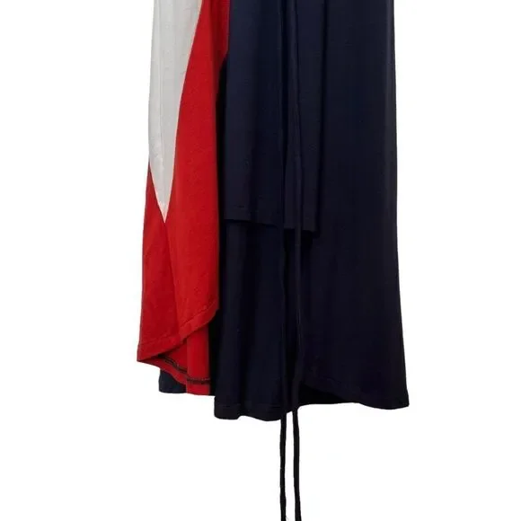 Three Dots Red, White, and Blue Color Block Hi Lo Dress size S - Picture 7 of 13